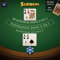 5Gringos - Blackjack Table Game - Classic Casino Card Game